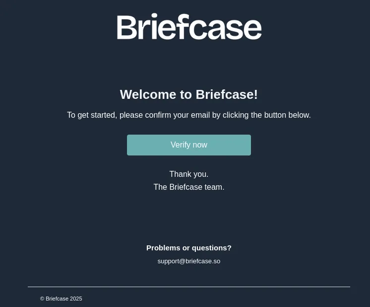 Email verification workflow