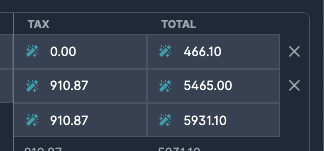 Split invoice results in dashboard