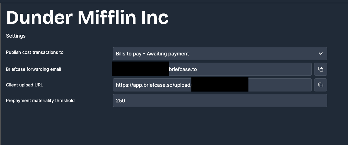 Prepayment materiality threshold settings