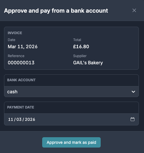 Selecting a cash account and setting a payment date when publishing a transaction