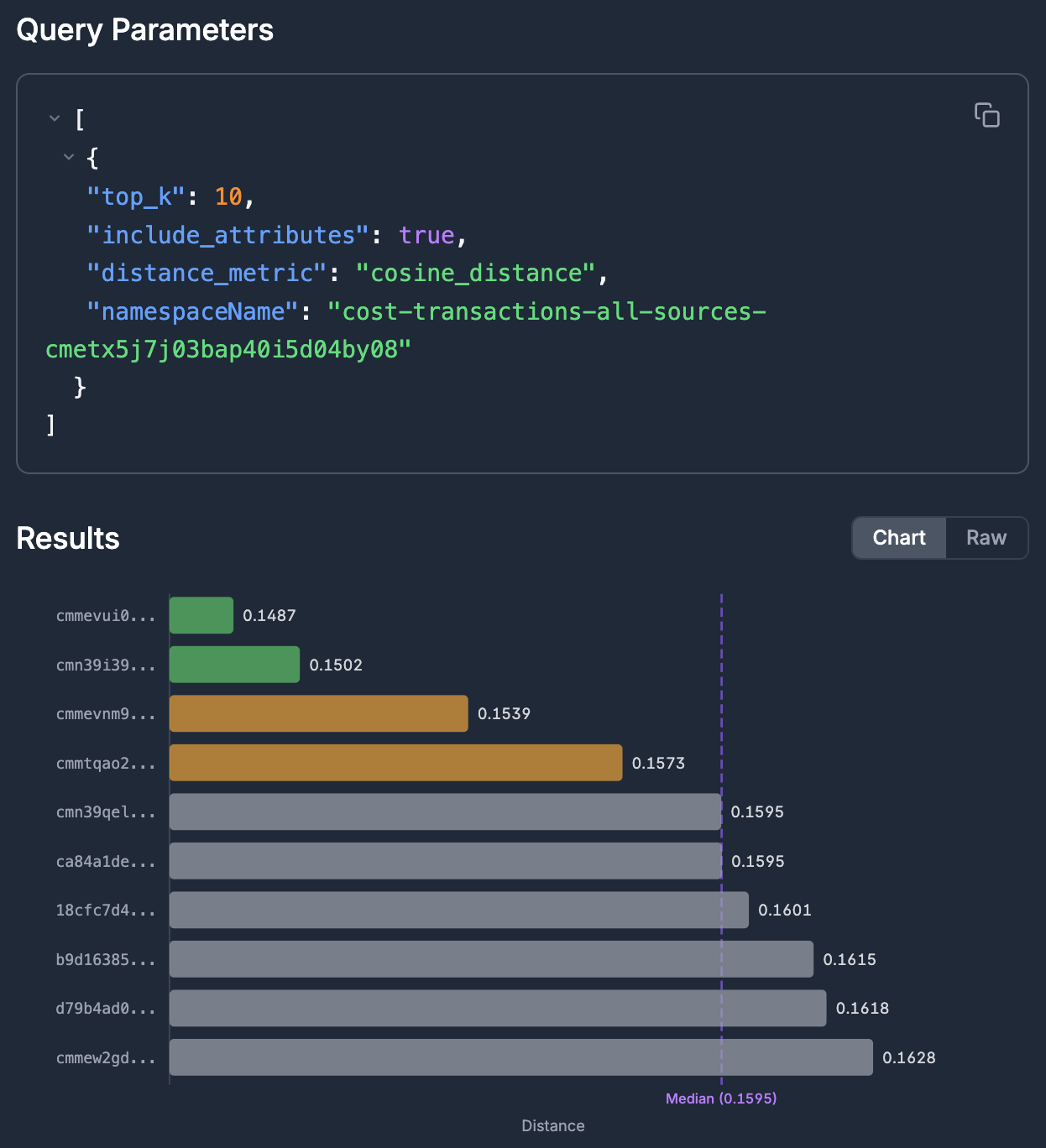 Retrieval traces view in Briefcase observability platform