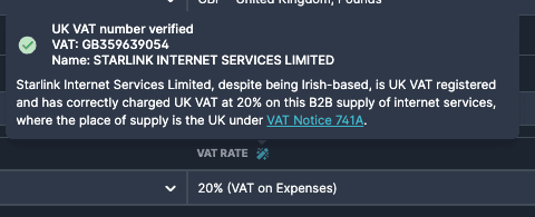 VAT guidance sources in UI