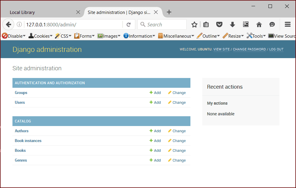 Django Admin panel example